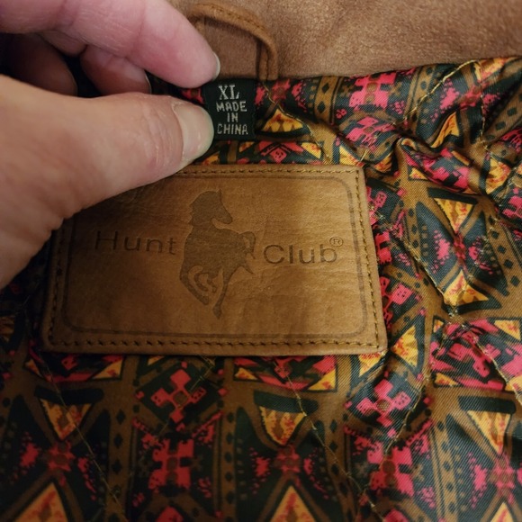 Y2K Hunt Club Leather Bomber Style Jacket Size XL Retro - Picture 2 of 16